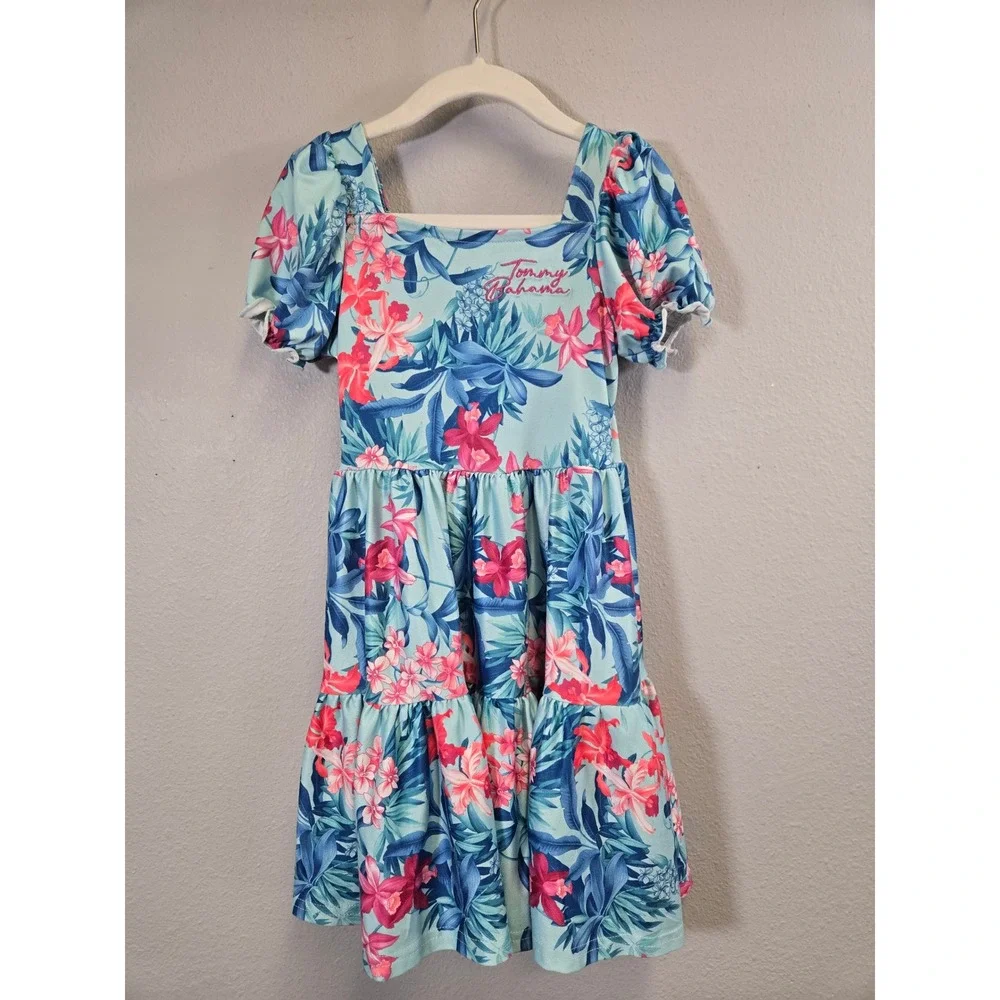 Tommy Bahama Tropical Floral Tiered Puff Sleeve Summer Dress 4T